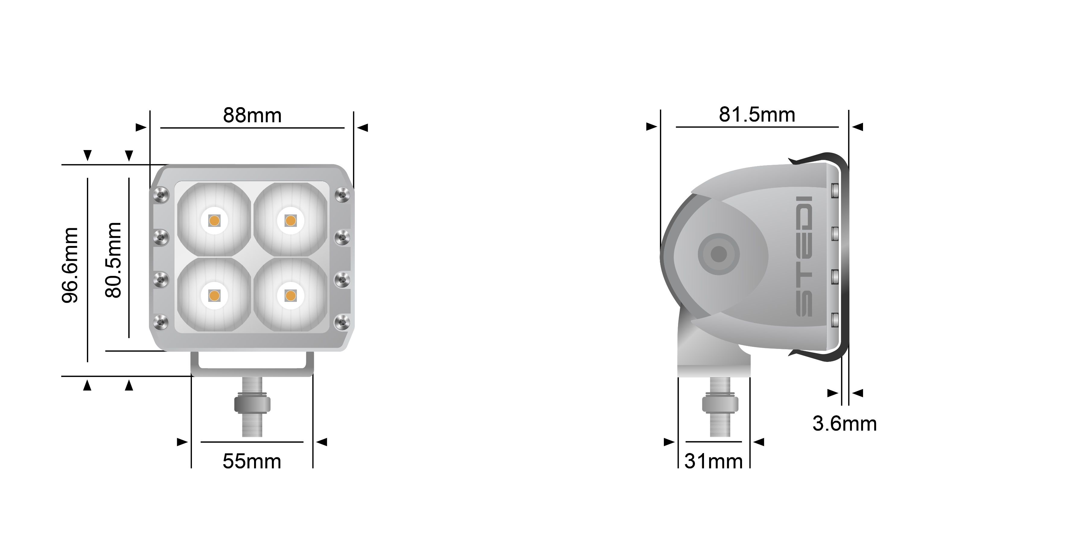 STEDI Marine White C-4 LED Light | Diffuse